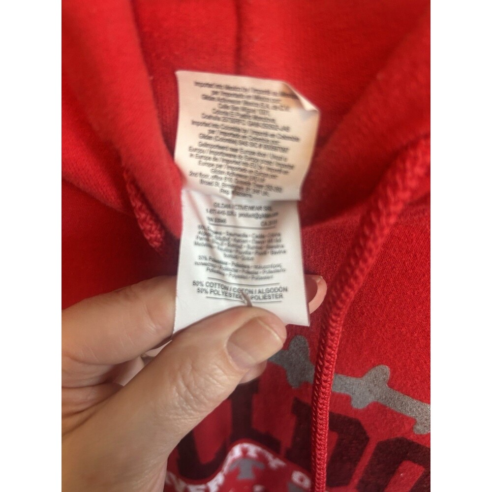 UGA Bulldogs Football Red Hoodie Womens LRG Gildan Heavy Blend Pullover Georgia - Picture 5 of 13